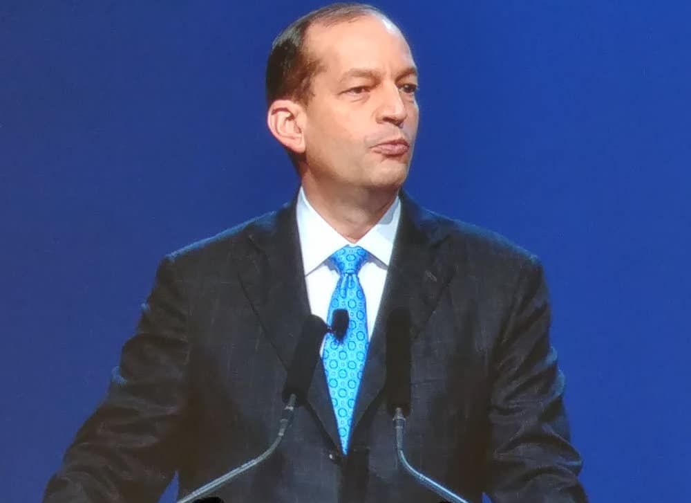  Labor Secretary Alex Acosta told ATA attendees how President Trump is looking to reduce barriers to make it easier for businesses to operate. 