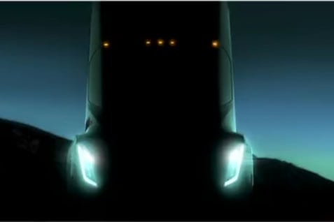  This is the official teaser image of the semi Tesla released earlier this year. Notice the similarities to the image posted on Reddit this afternoon. 