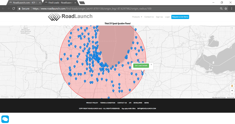  A screenshot of the RoadLaunch site. 