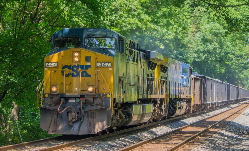  CSX train as it passes Garrett Park, Maryland, on June 1, 2018. ( Photo: Shutterstock ) 