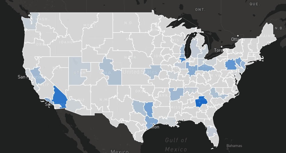 Source: Maps on the SONAR dashboard (SONAR:OTMS). Darker blue represents higher volume.