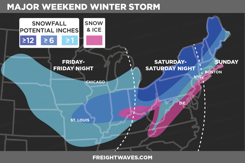 ESTIMATES FOR WEEKEND STORM
