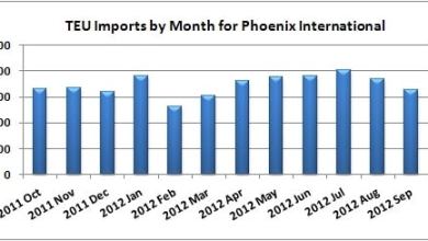 TEU Imports by Month for Phoenix International