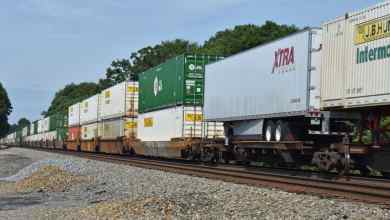 Intermodal rail cars. (Photo: Shutterstock)