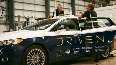 Self-driving cars weave through roads on a test run in London’s Stratford district (Photo: Driven)
