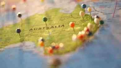 Pictured: a map of Australia with colourful pins