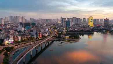 Pictured: Hanoi, Vietnam, in the late evening.