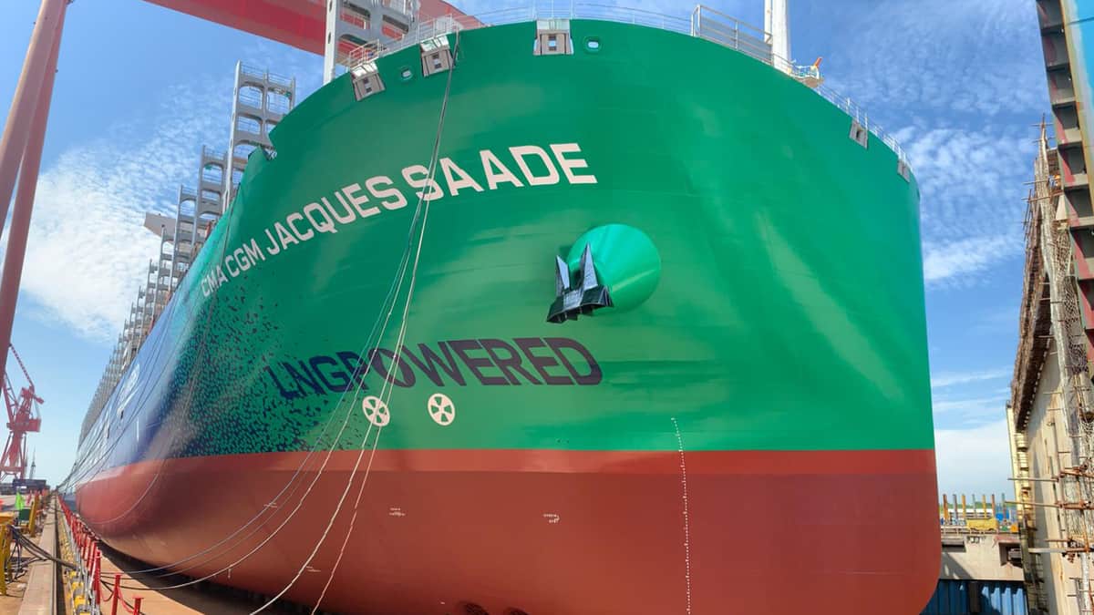 Pictured: the LNG-powered container ship Jacques Saade