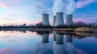 Pictured: a nuclear power plant and its cooling towers
