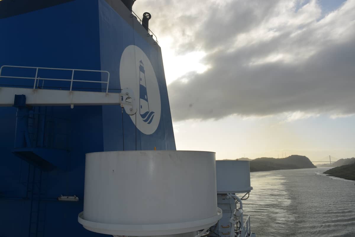 Tanker transiting the Panama Canal