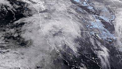 Satellite animation of storm over the western U.S.