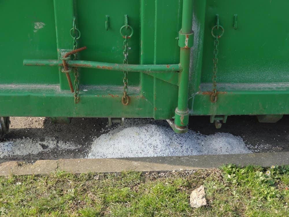 plastic pellets that have fallen from a container