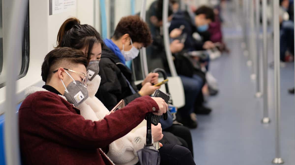 Chinese subway riders