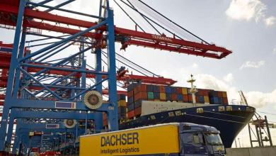 One of Dachser's trucks at a container terminal