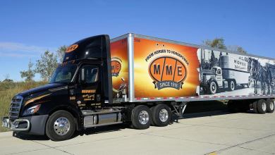 Midwest Motor Express parked tractor-trailer