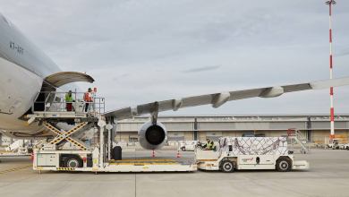 cargo being loaded into an airplane