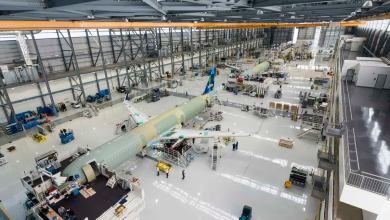 Aircraft on the assembly line