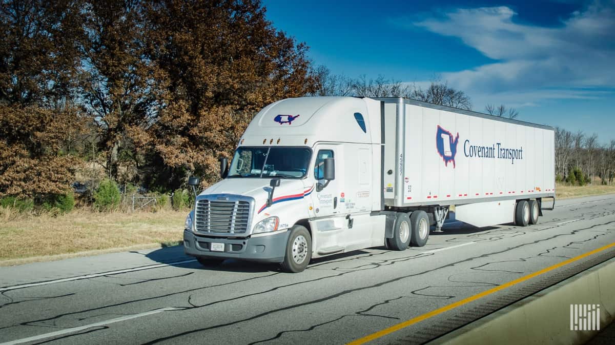 Covenant truck on highway