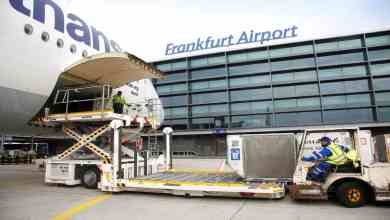 Cargo loading on the ramp at Frankfurt