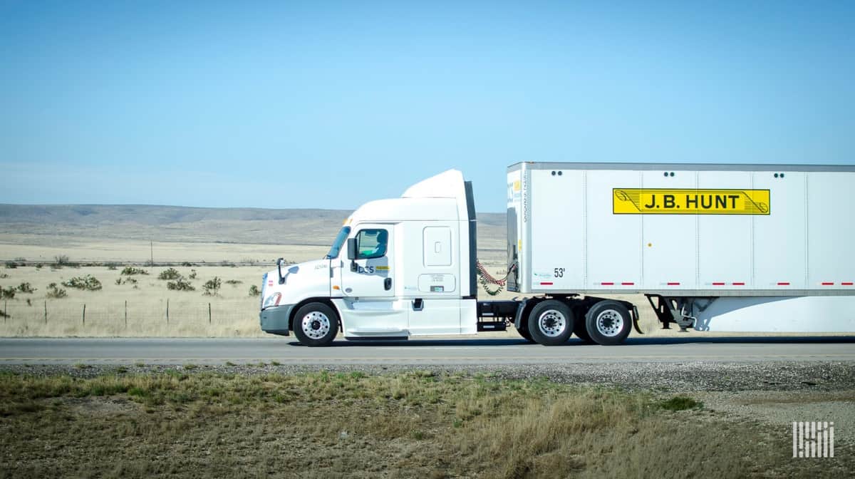 J.B. Hunt truck on highway