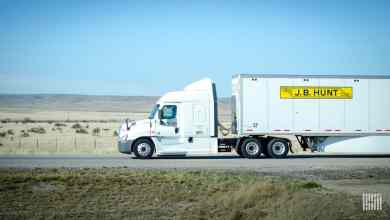 J.B. Hunt truck on highway