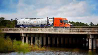Schneider ISO tanker on overpass