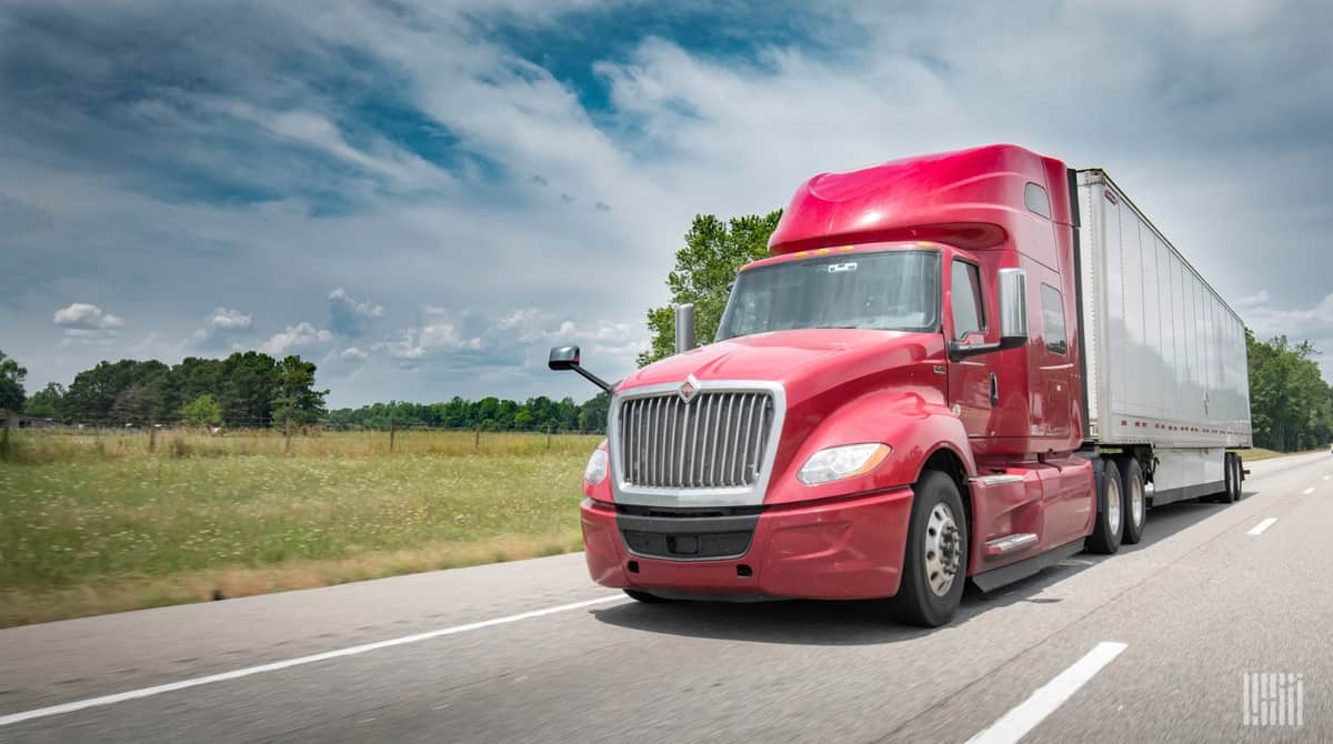 Tractor-trailer on highway