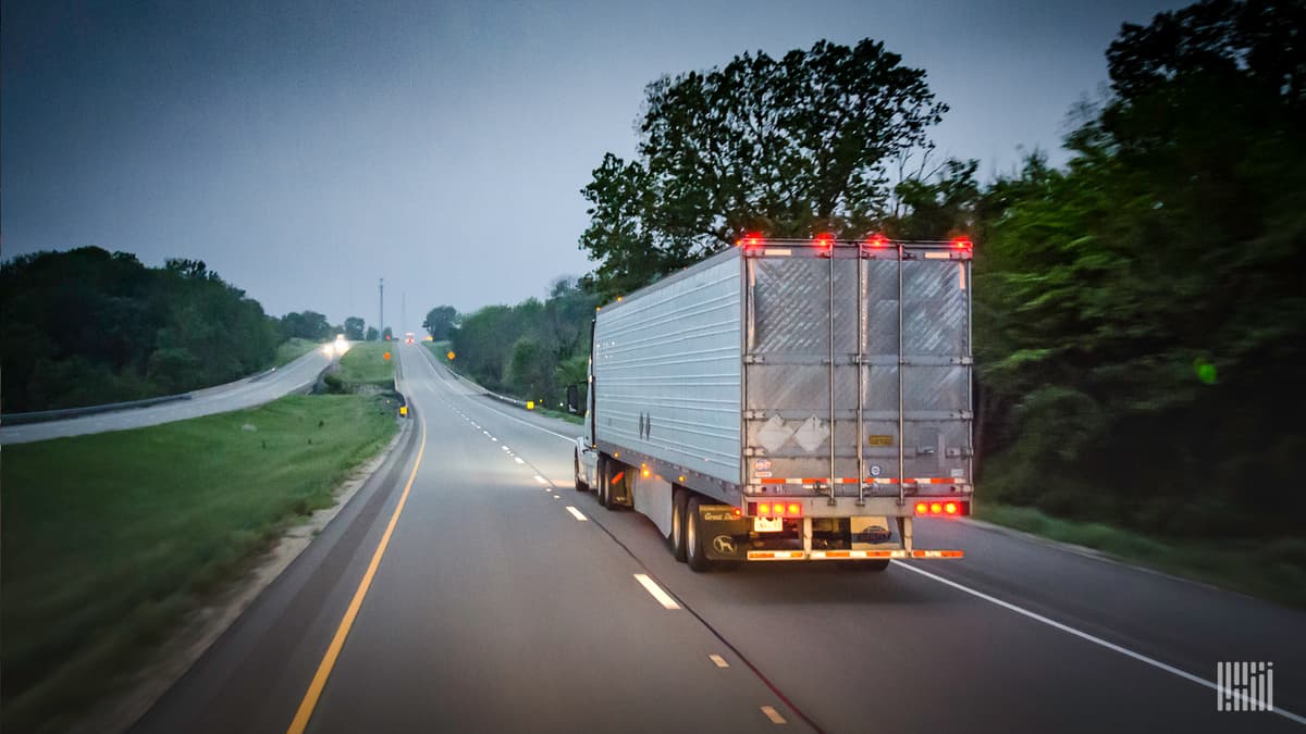 A truck moves down the highway. (Photo: Jim Allen/FreightWaves)