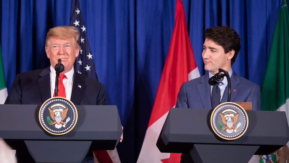 U.S. President Donald Trump with Canadian Prime Minister Justin Trudeau