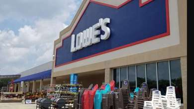 front entrance of Lowe's store