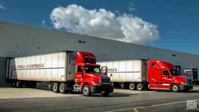 U.S. Xpress trucks at dock