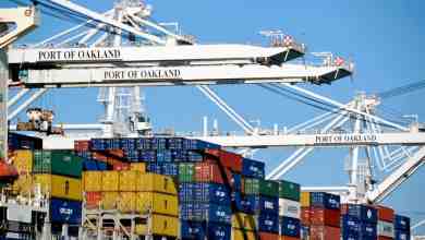 Big cranes at Port of Oakland.