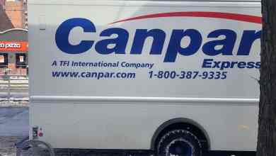 A TFI Canpar Express truck in Toronto.