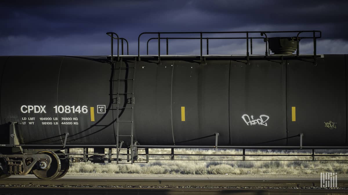 Railroad tank car.