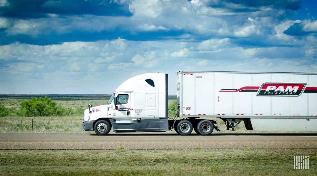 P.A.M. truck on highway