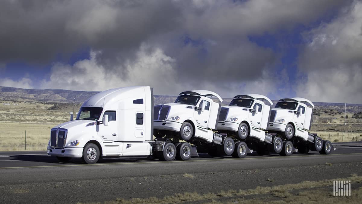 Truck hauling other trucks