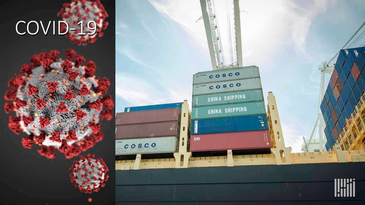 Containers on a cargo ship