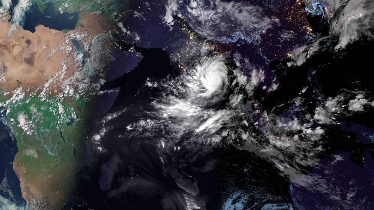 Satellite photo of Cyclone Amphan.