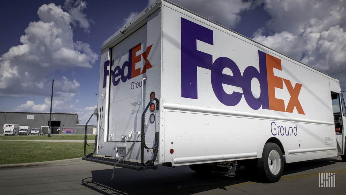 A FedEx Ground truck.