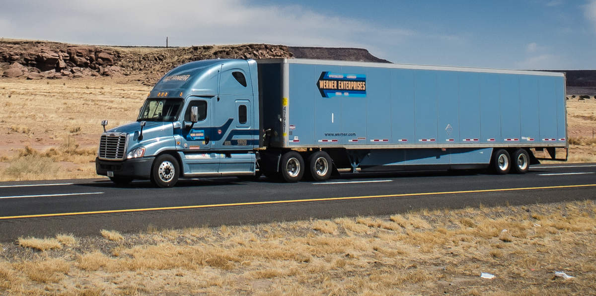 Werner Enterprises truck on highway