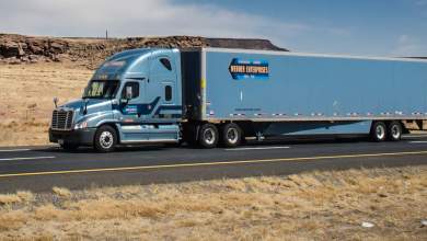 Werner Enterprises truck on highway