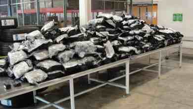 Bags of marijuana seized by U.S. Customs and Border Protection Officers from a truck hauling garbage at the Canada-U.S. Border. Drug seizures at the border on the rise.