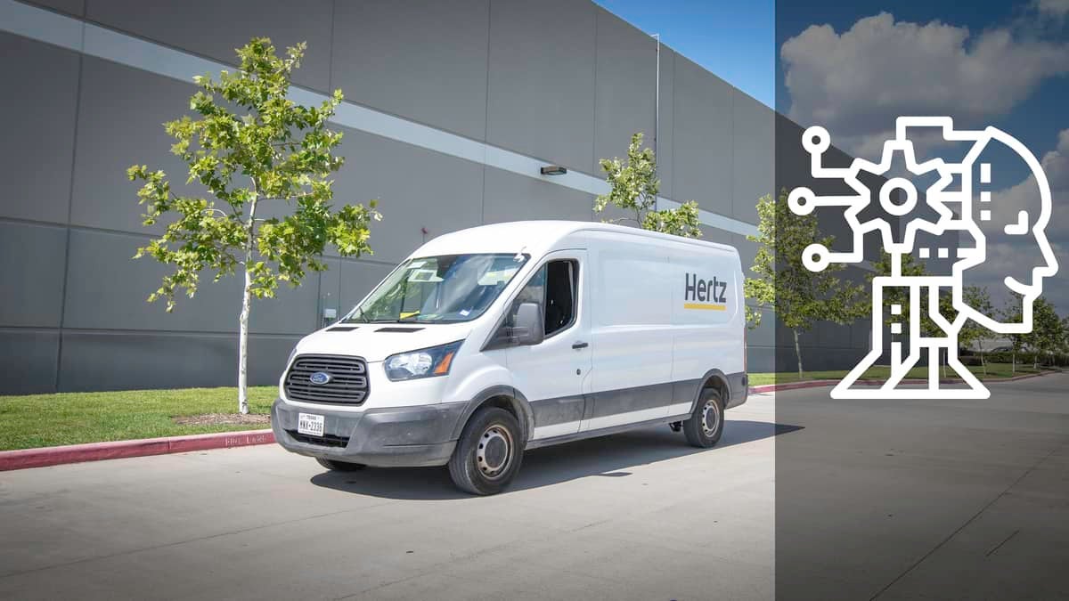 A delivery van at work.