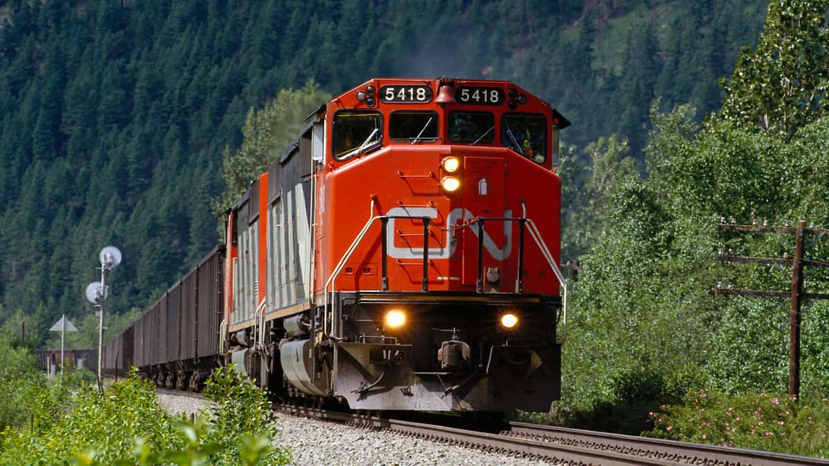 A photograph of a CN train.