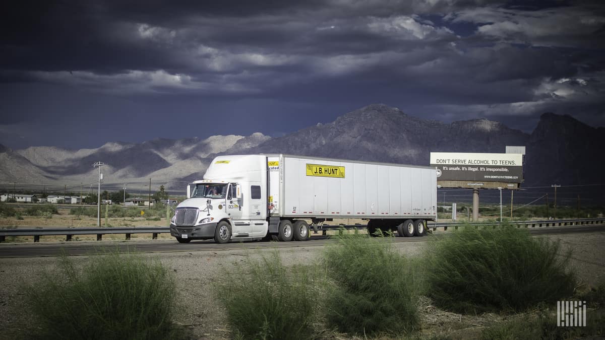 J.B. Hunt truck on highway