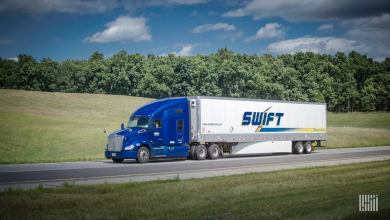 Swift truck on highway