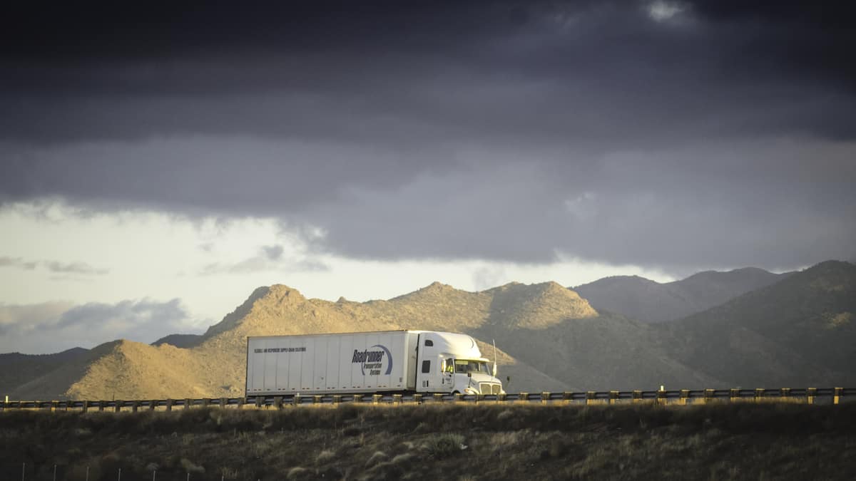 Roadrunner truck on highway