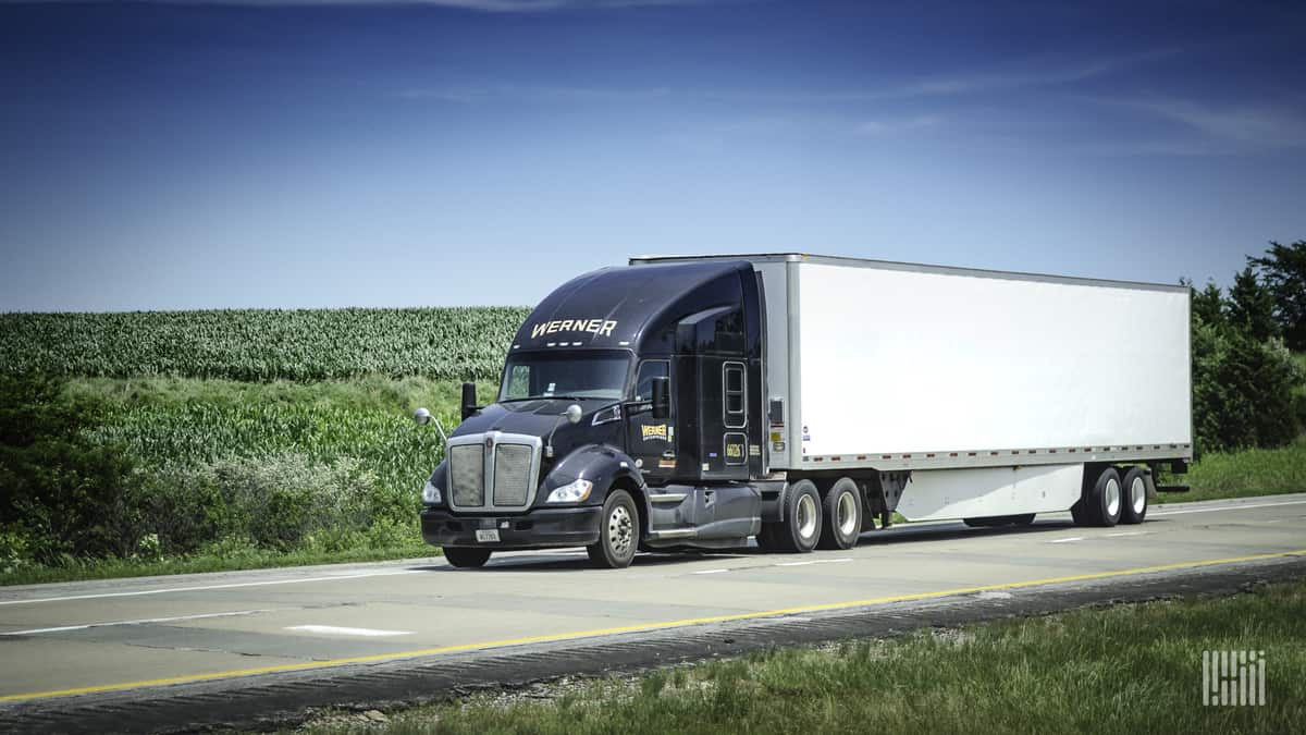 Werner truck on highway