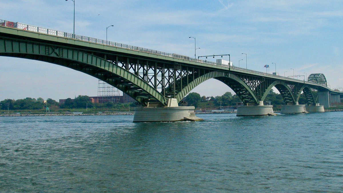 A view of the Peace Bridge, where U.S. Customs and Border Protection officers seized $20 million worth of marijuana from a truck that had crossed from Canada.