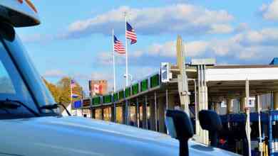 A truck prepares to enter the United States from Canada via the Peace Bridge border crossing near Buffalo, NY. Criminal charges were recently dropped against a truck driver accused of attempting to smuggle $20 million of marijuana from Canada to the United States.